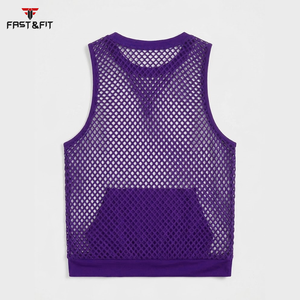 เสื้อกล้ามตาข่ายผู้ชายแบบเรียบสีพื้น ระบายอากาศได้ดี ราคาโรงงาน ขายส่ง - Product Image 2