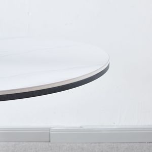 Tavolo da Pranzo con Piedistallo Tulipano Dorato e Bianco da 80 cm, Piano in MDF per 2-4 Persone, Stile Mid-Century con Finitura Elegante - Product Image 5