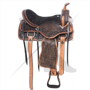 Premium Western Riding Saddle Comfortable Deep Seat Leather Horse Saddle Custom Manufacturer Horse Riding <b>Equestrian</b> Products - Product Image 2