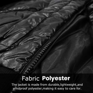 Chaqueta acolchada térmica impermeable corta de cuello alto con cuello con capucha para la temporada de invierno - Product Image 5