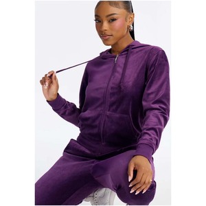 Ensemble de survêtement en velours rose pour femmes, haut court à manches longues et col rond, pantalon décontracté, tenue d'automne - Product Image 5