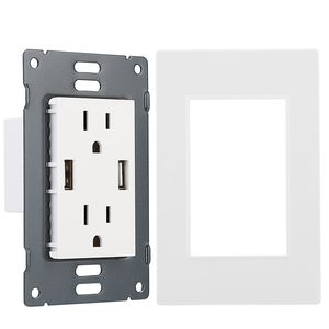 Dual 2.4A High Speed <b>USB</b> Wall Charger Duplex Smart Power Socket <b>Plug</b> US Standard <b>USB</b> Wall Outlet - Product Image 2