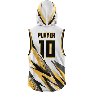Ensemble Maillot et Short de Football à Capuche 7v7 pour Équipes Jeunes Garçons, Sans Manches, Imprimé Angulaire, Uniforme Personnalisable avec Nom et Numéro du Joueur par Sublimation - Product Image 4