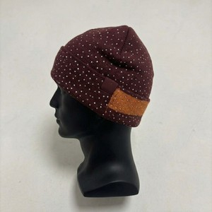 Gorro unisex de acrílico con patrón de puntos y franja de color en contraste para adultos, uso casual de invierno, 56-58 cm - Product Image 3