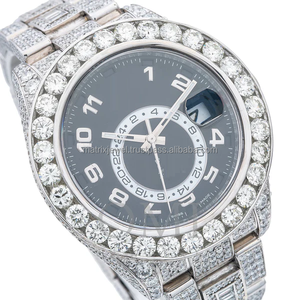 นาฬิกาข้อมือสไตล์ฮิปฮอปหน้าปัดสีดำ VVS Moissanite ประดับเพชรหน้าปัดสีดำปรับแต่งได้ตามต้องการ - Product Image 1