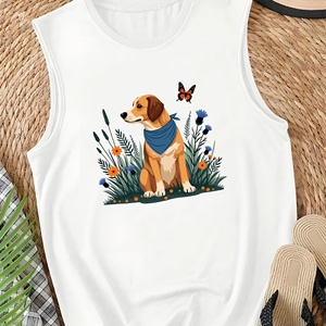 เสื้อกั๊กลำลองสำหรับผู้หญิงสุนัขที่มีพืชและดอกไม้ - Product Image 2
