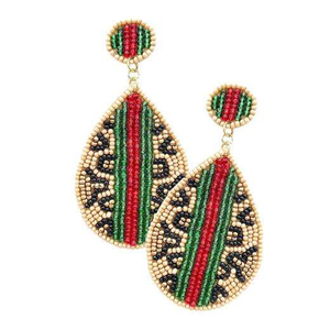 Seed Bead <b>Earrings</b> Multi Color Drop Shape Embroidered <b>Handmade</b> <b>Earrings</b> From India Fashion Jewelry for Women and Girls - Product Image 2