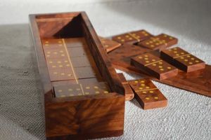 Eco Friendly Wooden <b>Dice</b> And Dominoes Game <b>Set</b> Reusable Wooden Tabletop Activity For Home And Travel - Product Image 4