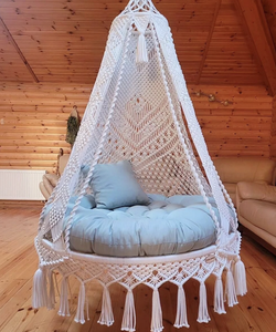 Beautiful Macrame <b>Swing</b>, Hanging Chair, Macrame Hammock, Patio <b>Swing</b>, Indoor <b>Swing</b> Chair, Boho Chair - Product Image 1