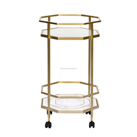 Carrito de Servicio Moderno y Elegante de Acero Inoxidable para Cocina de Hotel, Comedor, Bar, con 4 Ruedas, Personalizable, para Sala de Estar