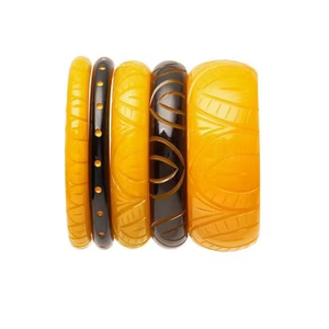 กำไลเรซิ่นหลากสีโปร่งแสงวิบวับ กำไลเรซิ่นลายใบไม้หลากสี - Product Image 1