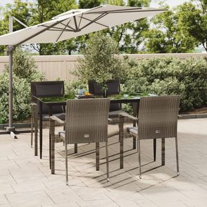 Ensemble de salle à manger de jardin noir et gris - Product Image 1