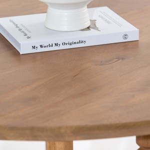 Table à manger ronde en bois Vandana Zentrix Nimbus avec un design contemporain fait main et solide - Product Image 3