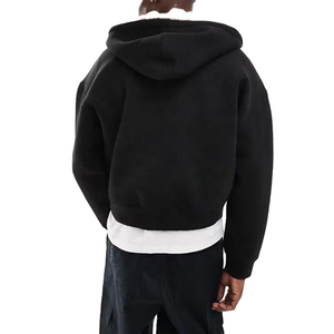 Sweat à capuche zippé oversize en molleton de coton de haute qualité pour homme, style streetwear, personnalisable, uni, double face, pour fabricants - Product Image 2