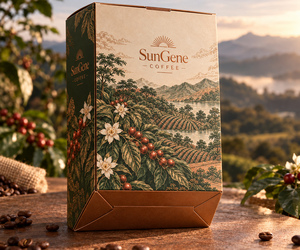 Caja de cartón personalizada para café con tapa de cobre, fondo de cierre automático, autoerigible, impresa offset, para venta minorista - Product Image 5