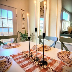 Black Long Candle Stand With Bow Design Elegant <b>Decorative</b> Accent Suitable For Home <b>Decor</b> And <b>Table</b> Styling From India - Product Image 6