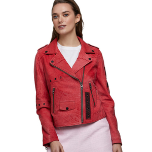 Chaqueta de Cuero para Mujer, Chaqueta Profesional para Motociclistas, Chaqueta de Cuero Resistente para Uso en Exteriores - Product Image 1