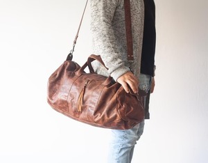 Sac de voyage en cuir véritable pour homme, style vintage, sac de week-end, grande capacité, bagage à main, poche pour chaussures, portable - Product Image 6