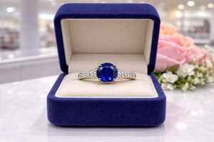 Anillo de Compromiso de Zafiro Corte Redondo, Plata de Ley 925, Anillo de Promesa Nupcial Clásico para Mujer, Todas las Tallas - Product Image 3