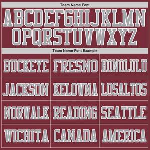 Camiseta de Fútbol Personalizada Color Borgoña Gris-Blanco, Malla Transpirable, Secado Rápido, Ligera, para Deportes de Equipo - Product Image 5