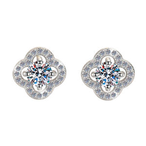 Pendientes de diamantes cultivados en laboratorio, corte brillante redondo, estilo clásico simple, oro de 18 quilates, joyería de alta calidad, pendientes de diamantes de la India. - Product Image 1