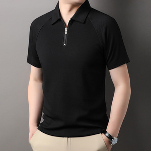 เสื้อโปโล OEM/ODM Mwns Nofyan Ind แบบสั่งทำโลโก้ได้ ผลิตในอเมริกา เสื้อโปโลถักแขนสั้นสำหรับผู้ชาย เสื้อยืดคอปกหลวมใส่สบายสำหรับฤดูร้อน - Product Image 3
