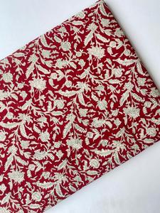 ผ้าฝ้ายพิมพ์ลายดอกไม้ด้วยมือจากอินเดีย แท้ 100% เป็นมิตรกับสิ่งแวดล้อม ระบายอากาศได้ดี เหมาะสำหรับตกแต่งบ้านและทำกระเป๋า - Product Image 3