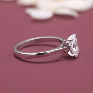 IGI Certified Oval Cut Diamond Solitaire Engagement <b>Ring</b> in 14K Yellow / Rose & White Gold - Product Image 5