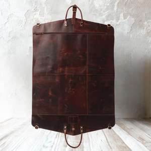 Housse de vêtement en cuir faite main de qualité supérieure, sac de transport pour costume, sac de voyage robuste à fermeture éclair, bagage décontracté et professionnel, vente en gros - Product Image 3