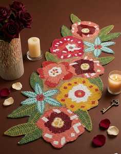 Handmade Beaded Stripe Embroidered Polyester/Cotton <b>Table</b> <b>Runner</b> Decorative Hotel & Home Use Centerpiece Decoration - Product Image 4