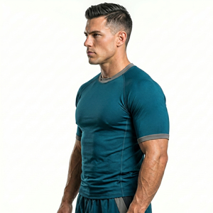 Sublimation <b>Athletic</b> Rash Guard Custom Logo Men's MMA Rash Guard Breathable Quick Dry Lightweight Wrestling Shirt Winter - Product Image 5