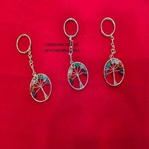 Nouveaux porte-clés perlés en métal de l'inde porte-clés sculpté en pierre porte-clés fait main porte-clés en gros porte-clés design fantaisie porte-clés en pierre - Product Image 1