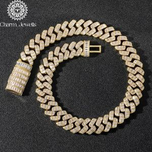 สร้อยคอ Charm Jewells แบบ unisex ประดับเพชรโมอิสซาไนต์ทรงกลมเจียระไนแบบ Brilliant Cut ดีไซน์เรขาคณิต ชุบทอง 14K เงินแท้ 925 รับรองโดย IGI สไตล์ฮิป - Product Image 1