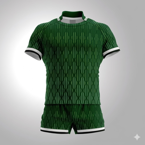 Ensemble de maillot de rugby respirant ajusté à manches courtes pour homme avec col montant zippé et motif à pois, vêtements de sport toutes saisons - Product Image 5
