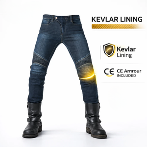 Pantalones de Motocicleta para Hombre, Vaqueros de Mezclilla, Pantalones de Protección Blindados, Vaqueros de Motociclista con Forro de Aramida, Pantalones de Moto - Product Image 1