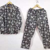Conjunto de Pijama de Lujo Hecho a Mano en India con Estampado Paisley, Ropa de Dormir Elegante e Informal para Invierno, Suave y Transpirable
