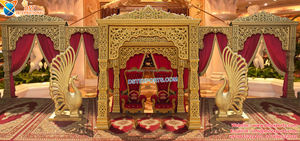 Mandap de Tres Pilares para Bodas Indias Maharani, Mandap Exclusivo de Tres Pilares para Bodas, Mandaps Tradicionales para Bodas en América - Product Image 6