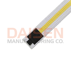 Cinturón de Taekwondo blanco con franja amarilla, tela duradera, equipo de entrenamiento de artes marciales unisex - Product Image 5