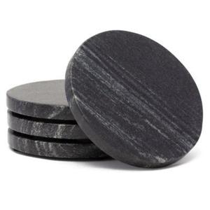 Ensemble de sous-verres ronds en marbre blanc avec support en métal doré, sous-verres de luxe en pierre naturelle pour la décoration de table - Product Image 2