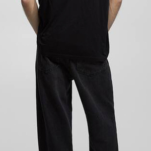 ELEGANT CORPORATION Men's Black Straight Fit Cotton Canvas Pants <b>Elastic</b> <b>Waist</b> Casual Breathable Quick Dry Midweight Printed - Product Image 2