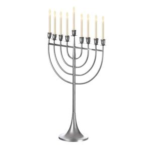 Modern Metal Menorah Candle Stand For Hanukkah Celebration Decorative Home Decor With Multiple Candle Holders - Product Image 3