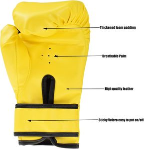 Guantes de Boxeo de PU Amarillo de la Mejor Calidad de Zipro Industries, con Cierre de Velcro en la Muñeca, para Adultos, Diseño Transpirable - Product Image 2