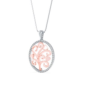 Pendentif Arbre de Vie en forme de cœur avec diamant Moissanite - Product Image 2
