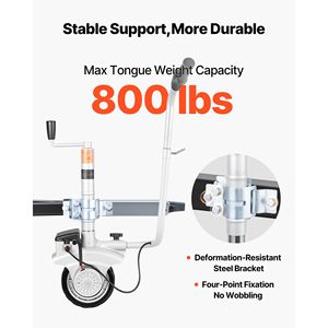Carrello Elettrico per Rimorchi con Capacità di Traino di 5500 Libbre, Ruota Motrice da 380W 12V, Velocità di Movimento Regolabile 23 Ft/min, 12.2-24.8 Regolabile - Product Image 3