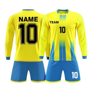 Ensemble de maillots de football personnalisés sublimés, écologiques, respirants, à manches courtes pour hommes, dégradé blanc-bleu, anti-transpiration, uniforme d'équipe - Product Image 4