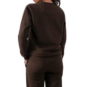 Conjunto de Sudadera y Pantalón Deportivo Extra Grande para Mujer, Color Marrón, de Algodón y Felpa, Dos Piezas, Ropa Deportiva Informal, Venta al Por Mayor, Logotipo Personalizado OEM - Product Image 3