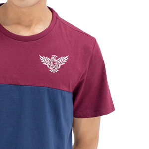 <b>Mens</b> <b>Burgundy</b> Blue Jersey Cotton T-<b>Shirt</b> Crew Neck Short Sleeve Front Breathable Quick Dry Casual Athletic Training Customizable - Product Image 4