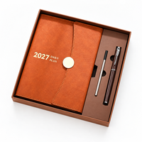 Ensemble de carnet de planification quotidienne 2027 avec stylo, journal en cuir PU de qualité supérieure, boîte cadeau pour usage professionnel et personnel