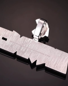 Pendentif Moissanite plaqué or argent 925 serti de pierres taille baguette avec breloques lettre et symbole euro, style hip-hop, bijoux pour homme - Product Image 6