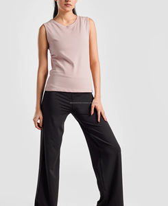 Camisetas sin mangas cortas 100% algodón para mujer, tejido transpirable, ecológico, con logo frontal, para gimnasio y deportes, venta al por mayor 2026, MOQ bajo - Product Image 4